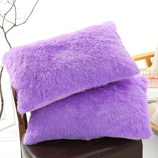 Plush Pillow Case for Winter with Long Fluffy Sleeves
