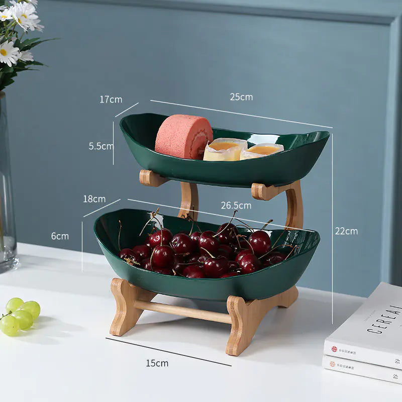 Multi-layer Fruit Rack with Dried Fruit Tray Table