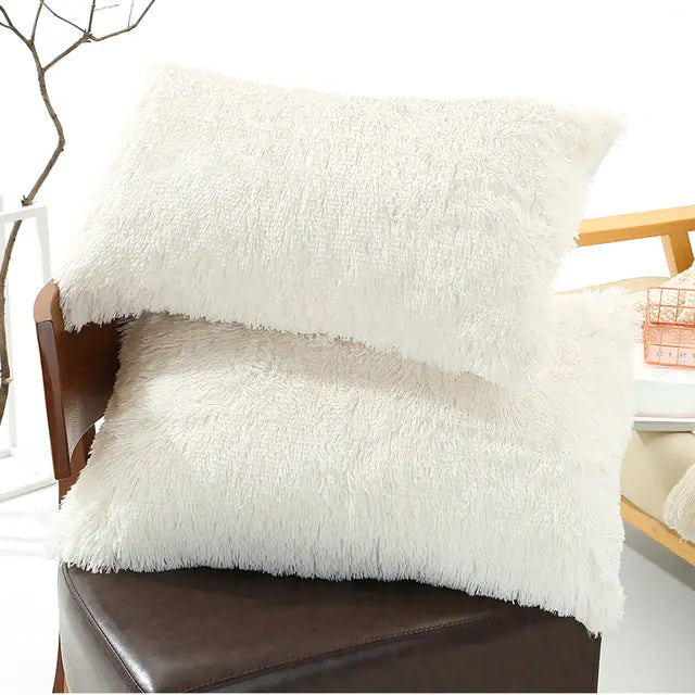 Plush Pillow Case for Winter with Long Fluffy Sleeves