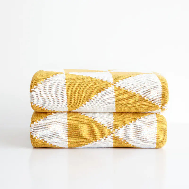 Cotton Knit Double Layer Triangle Blanket for Office