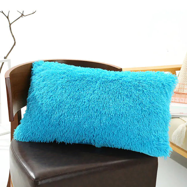Plush Pillow Case for Winter with Long Fluffy Sleeves