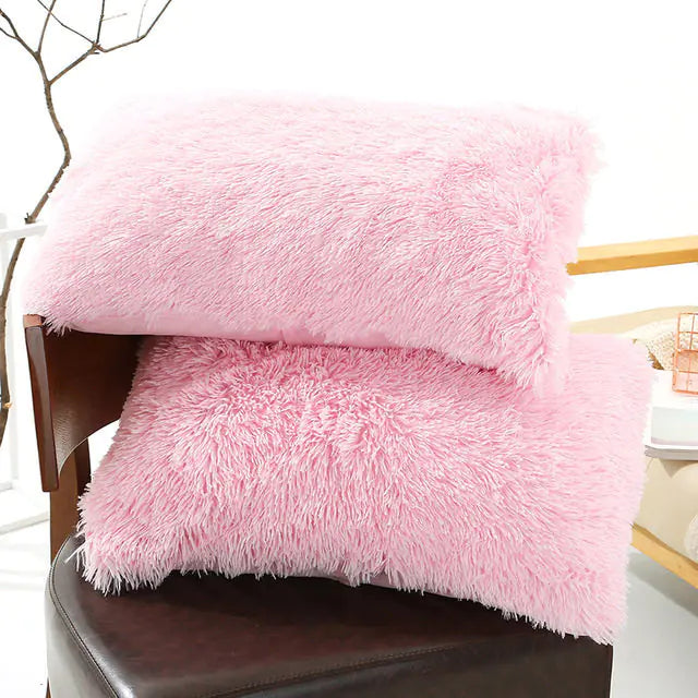 Plush Pillow Case for Winter with Long Fluffy Sleeves