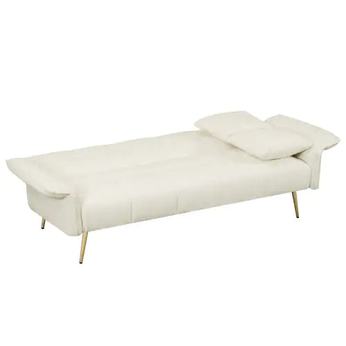 70.1 Inches Futon Sofa Bed, Convertible Double Sofa Bed With Folding Armrests For Living Rooms And Small Spaces
