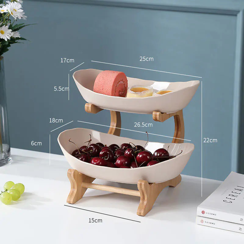 Multi-layer Fruit Rack with Dried Fruit Tray Table