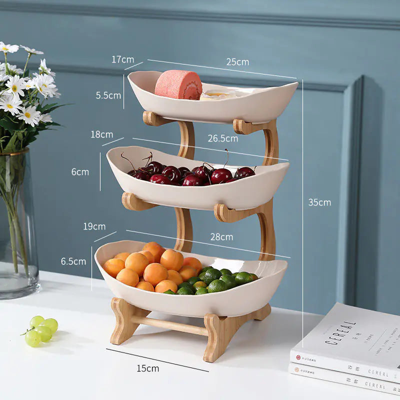 Multi-layer Fruit Rack with Dried Fruit Tray Table