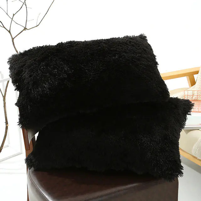 Plush Pillow Case for Winter with Long Fluffy Sleeves