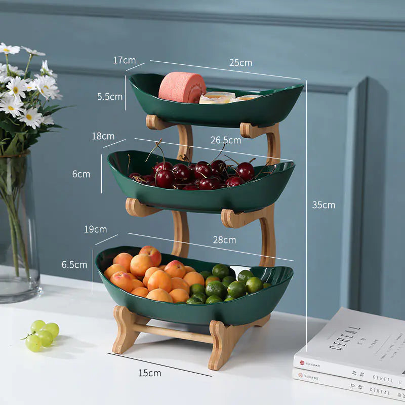 Multi-layer Fruit Rack with Dried Fruit Tray Table