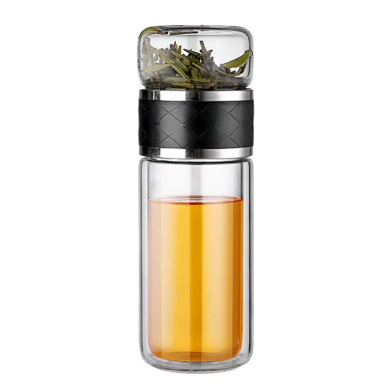 Creative Double-Wall Glass Tea Infuser Cup