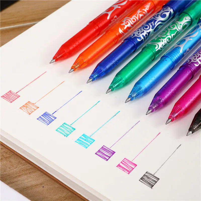 8-Color Erasable Gel Pens - 0.5mm Ballpoint Pens