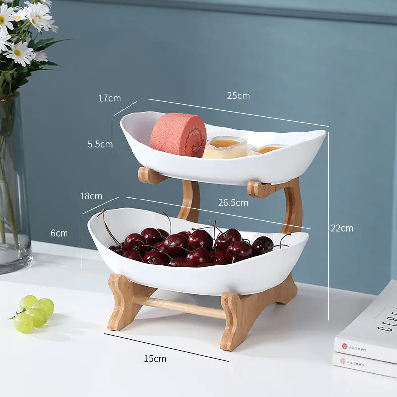 Multi-layer Fruit Rack with Dried Fruit Tray Table