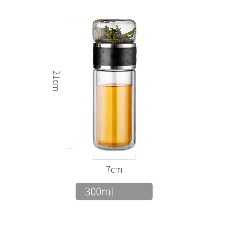 Creative Double-Wall Glass Tea Infuser Cup