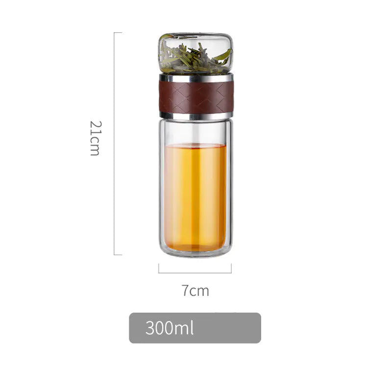 Creative Double-Wall Glass Tea Infuser Cup