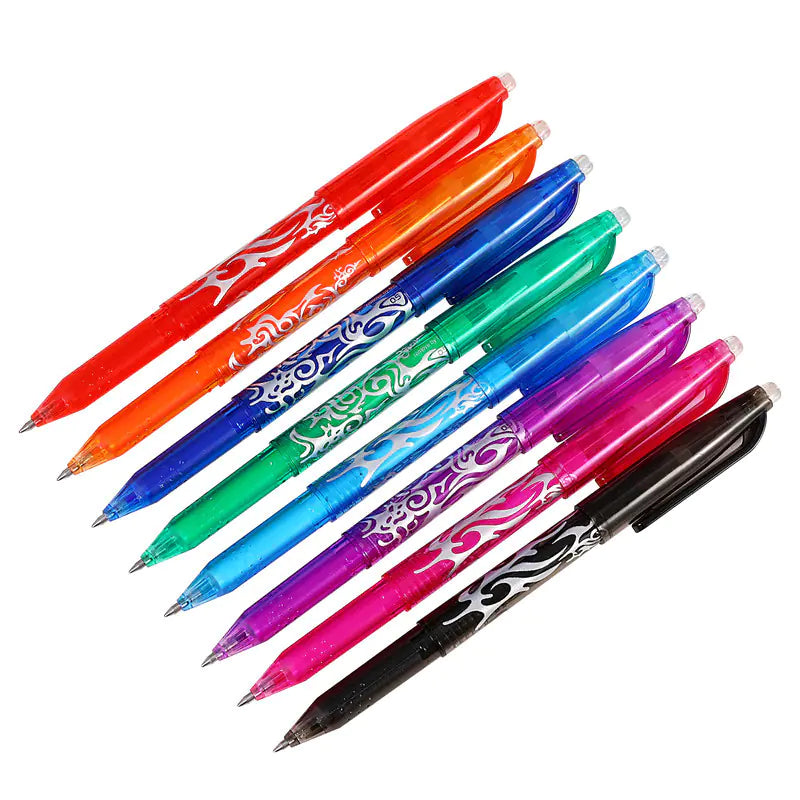 8-Color Erasable Gel Pens - 0.5mm Ballpoint Pens