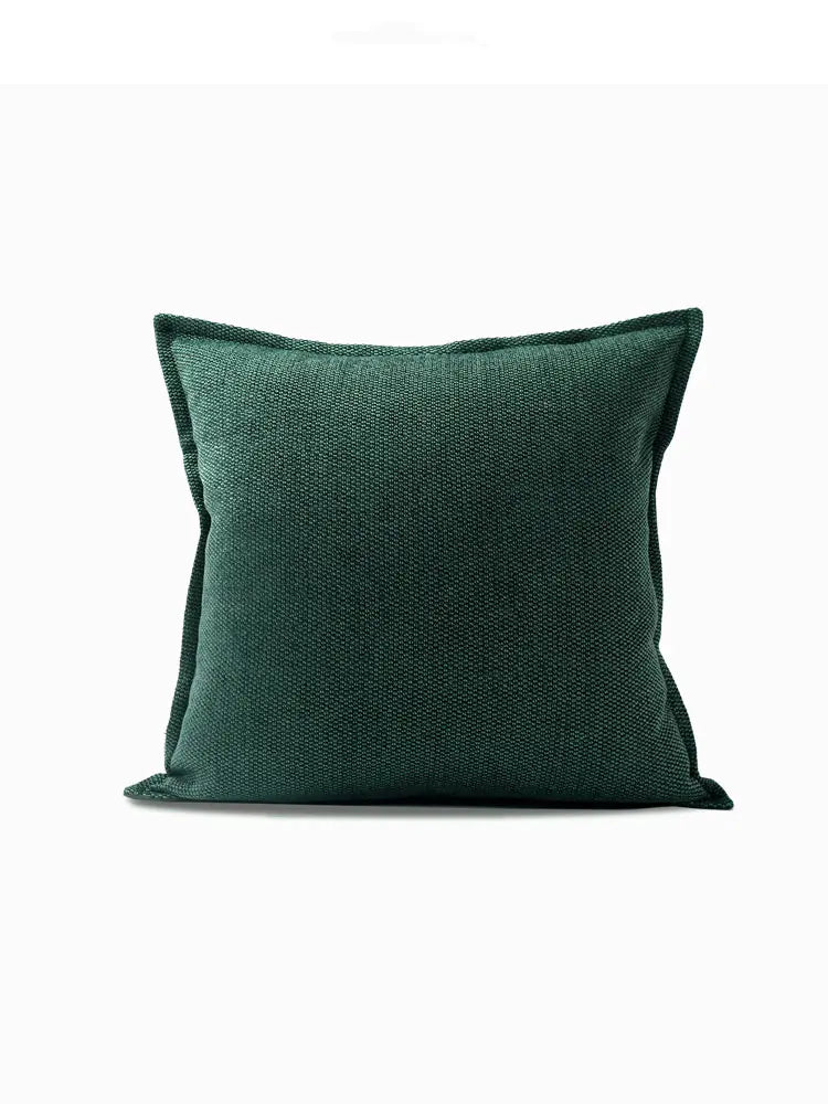 Modern Dark Green Cotton-Linen Decorative Pillow