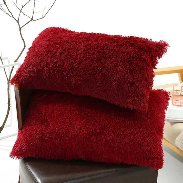 Plush Pillow Case for Winter with Long Fluffy Sleeves