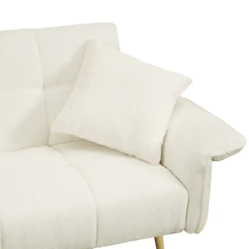 70.1 Inches Futon Sofa Bed, Convertible Double Sofa Bed With Folding Armrests For Living Rooms And Small Spaces