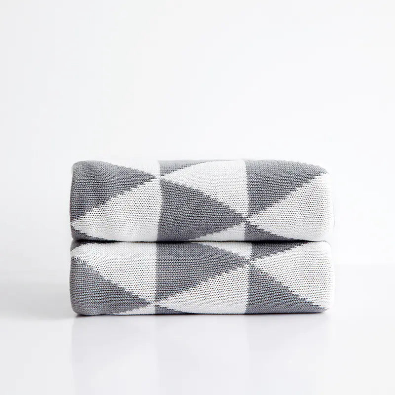 Cotton Knit Double Layer Triangle Blanket for Office