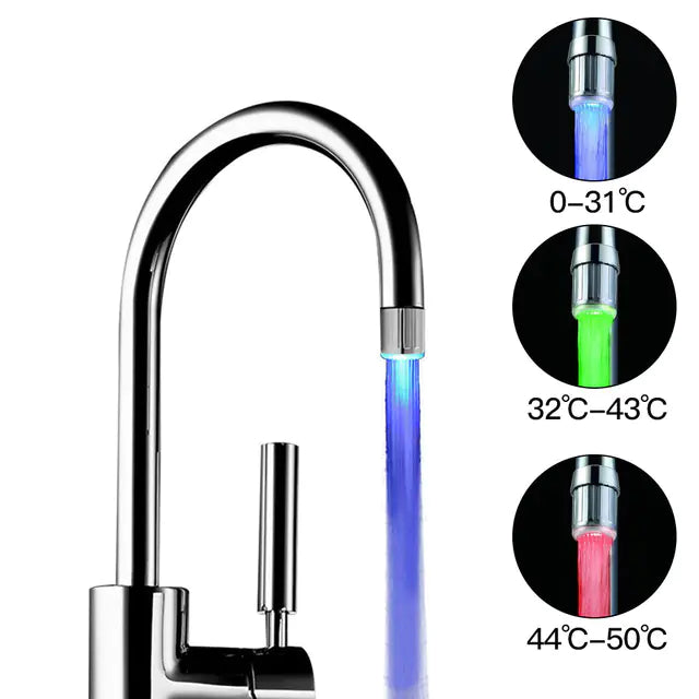 Intelligent LED Temperature-Sensitive Faucet Shower