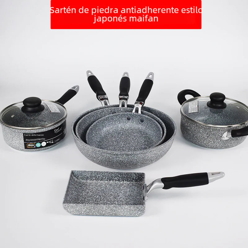 Japanese Stone Non-Stick Frying Pan Set (20cm, 26cm, 28cm)