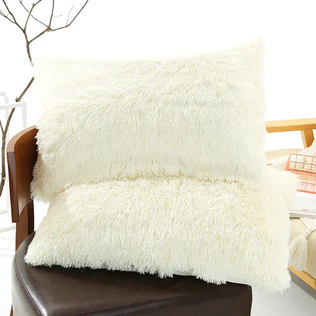 Plush Pillow Case for Winter with Long Fluffy Sleeves