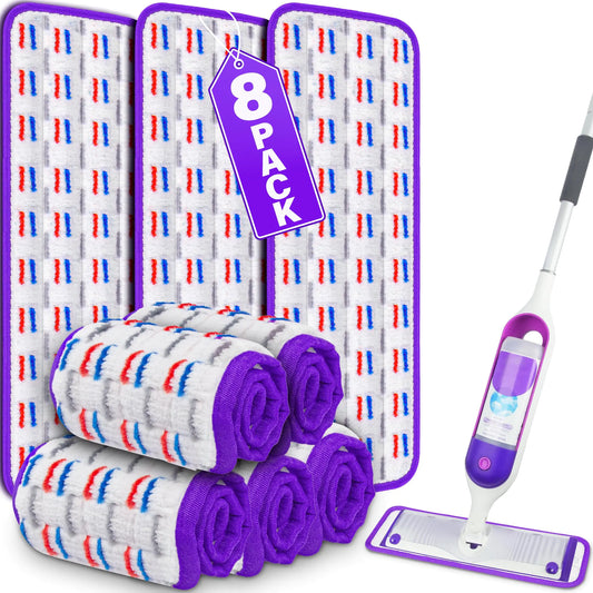 8 Pack Reusable Mop Pads for Swiffer PowerMop 15 Mop Refills Microfiber Mop Pads Refills for Swiffer Power Mop Wood Floor Cleaning Dry Wet Spray Mop Floor Mop Pads Refills