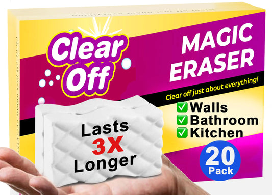 Magic Eraser Sponge Extra Long Lasting - (10+10) Magic Eraser - Melamine Sponge for All Purpose Cleaning Bath Wall Cleaner Dish Sponge Kitchen Oven Baseboards Sink Sneaker Car Bathroom