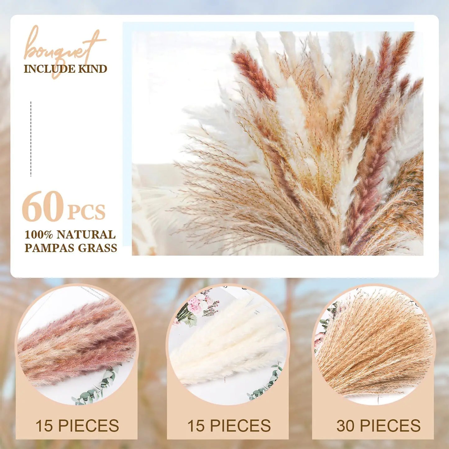 Amazon Wholesale Dried Flower Bouquet - Bunny Tail Grass