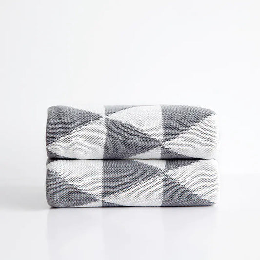 Cotton Knit Double Layer Triangle Blanket for Office