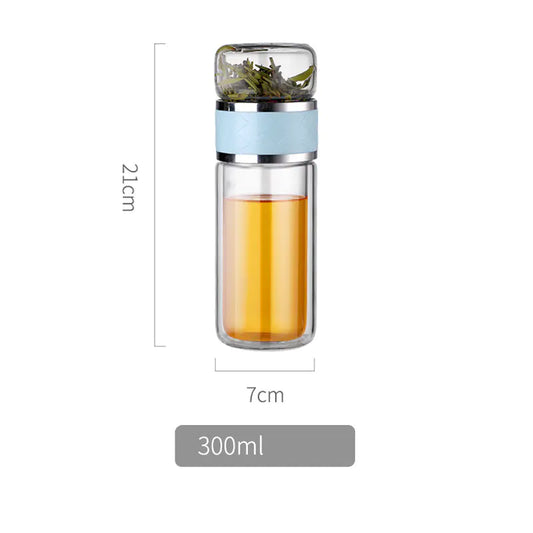Creative Double-Wall Glass Tea Infuser Cup