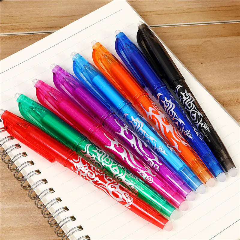 8-Color Erasable Gel Pens - 0.5mm Ballpoint Pens